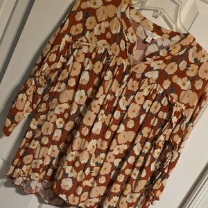 Rust Floral Women's Blouse